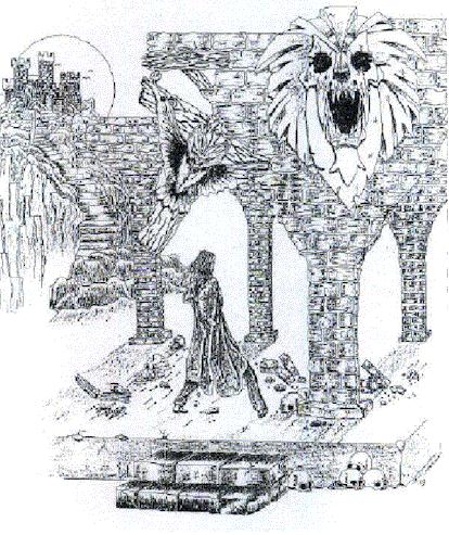 Drawing of the tattoo on Gene 
sis Awry's back (70227 bytes)